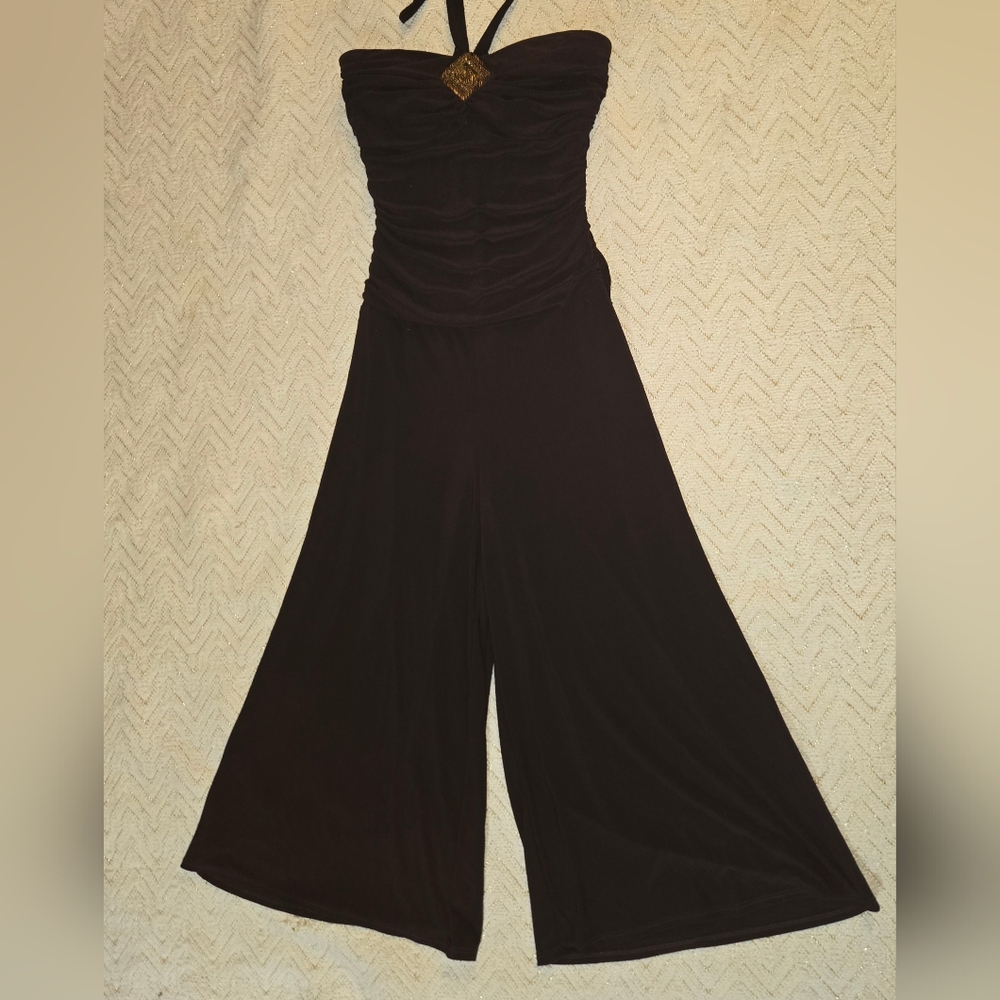 Elegant Brown Halter Jumpsuit